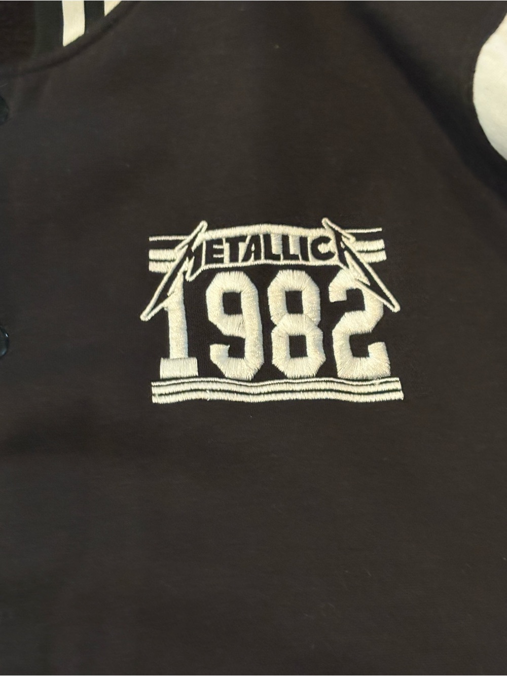 Metalica 1982 Black & White Varsity Jacket L - Picture 4 of 8